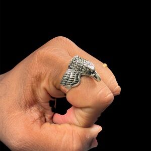 925 Sterling Silver Eagle Head Ring | Size 10.75 | Heavy 9g Statement Ring